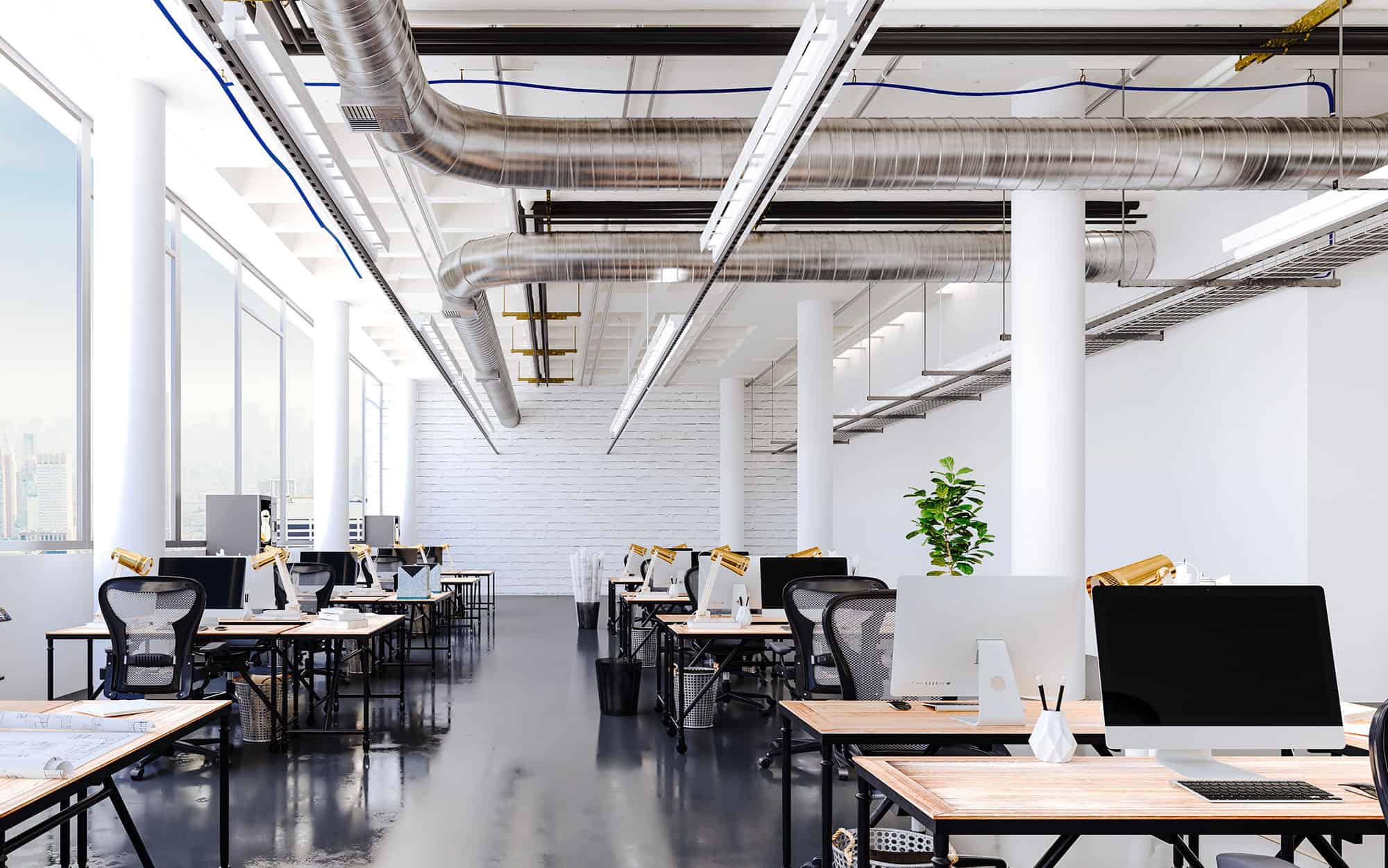 hvac-vent-system-in-commercial-office-space